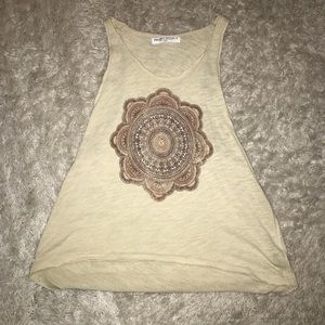 Project Social T Beige Floral Cami Tank